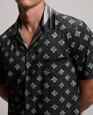 Aimer Men Collared Short-Sleeve Cardigan Homewear Top