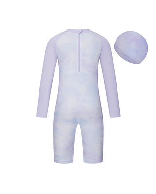 AIMER KIDS Long-sleeved One-piece Swimsuit For Girls