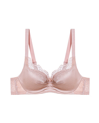 AIMER BODY Lace‑Trimmed  Breathable Hole‑Cup Full‑Coverage Bra AD110641