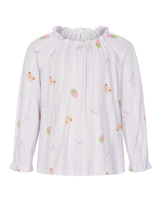 AIMER KIDS Strawberry Print Pajama Top