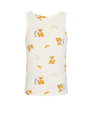 AIMER KIDS Bear Print Tank Top
