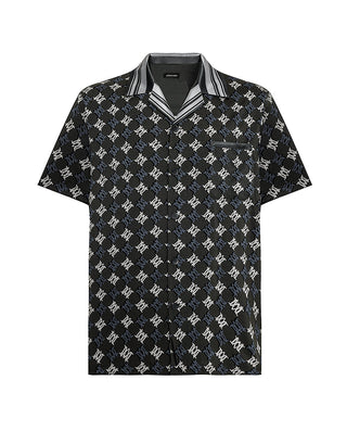 Aimer Men Collared Short-Sleeve Cardigan Homewear Top