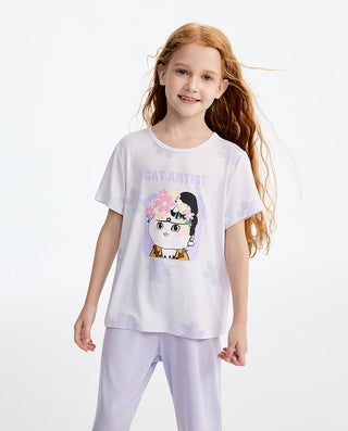 Aimer Kids Short-sleeve Homewear Set For Girls