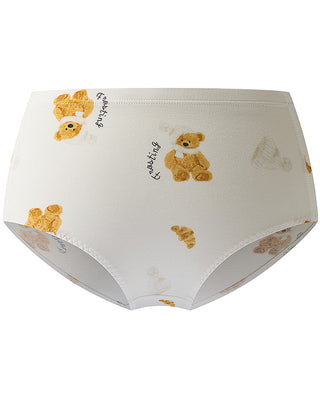 AIMER KIDS Bear Print Mid-Rise Brief