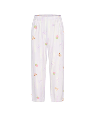 AIMER KIDS Strawberry Print Pajama Pants