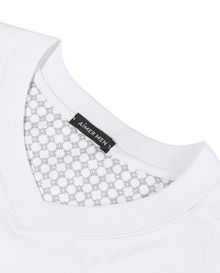 AIMER MEN Silk Cotton Blend V-Neck Casual Top