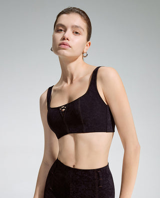 AIMER Suede Flexible Wire Lightly Lined Bra
