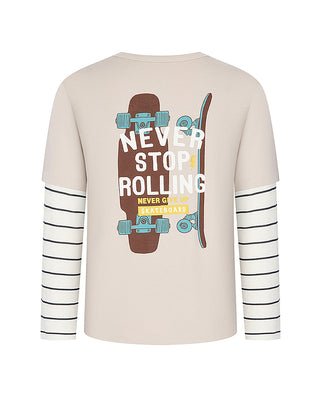 AIMER KIDS Skate Print Pajama Top