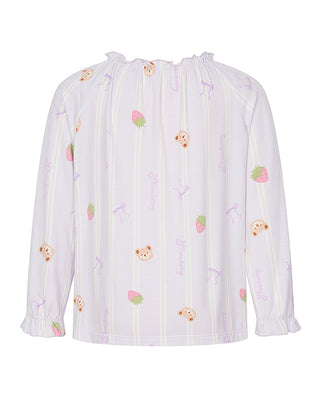AIMER KIDS Strawberry Print Pajama Top