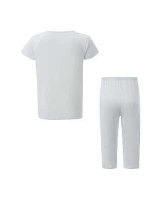 AIMER KIDS TrueMilk Girls' Short-Sleeve & 7/8 Pants Homewear Set AK143H171