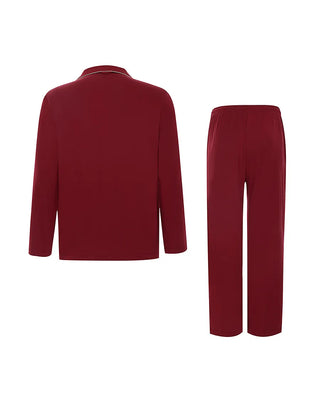 Aimer Men Loungewear Notched Collar Cardigan & Pants Set NS43M601