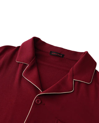 Aimer Men Loungewear Notched Collar Cardigan & Pants Set NS43M601