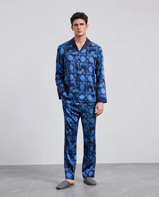Aimer Men Silk Print Pajama Set NS43M921