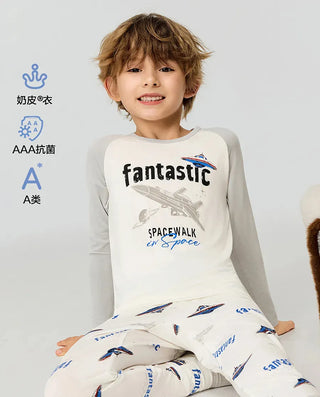 Aimer Kids Milk Fiber Long-sleeve Pajama Top For Boys AK272J741