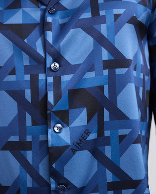 Aimer Men Silk Print Pajama Set NS43M921