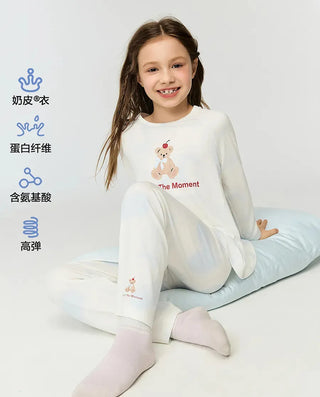 Aimer Kids Milk Fiber Collection Long-sleeve Pajama Top For Girls AK141J461