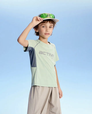 AIMER KIDS Light Stretch Short  Sleeve Top