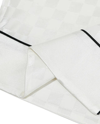 AIMER Silk Checkerboard Loungewear Set