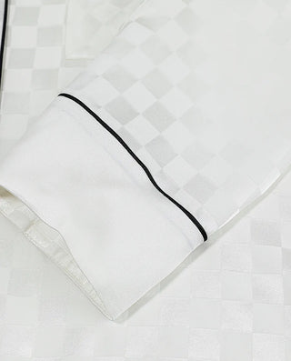 AIMER Silk Checkerboard Loungewear Set