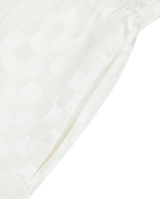 AIMER Silk Checkerboard Loungewear Set
