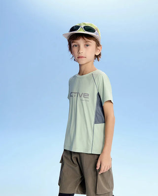AIMER KIDS Light Stretch Short  Sleeve Top