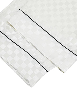 AIMER Silk Checkerboard Loungewear Set
