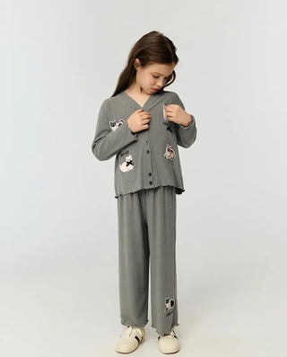 Aimer Kids Girls Cropped Wide-Leg Pants AK142J551