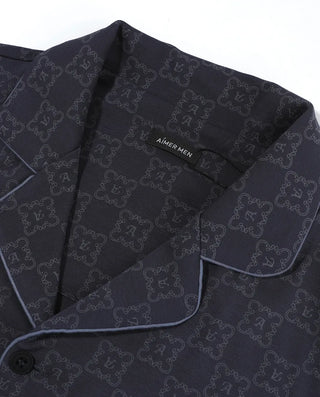 AIMER MEN Collared Cardigan Long Sleeve Lounge Top
