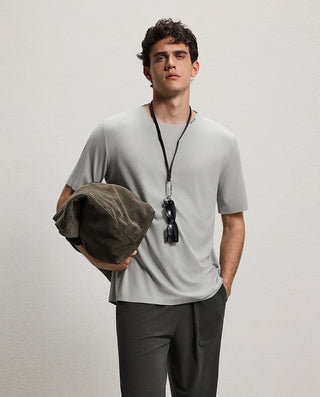Aimer Men Algae Sleepwear Short Sleeve Top NS41N371