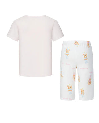 Aimer Kids Girls Short-sleeve Sleepwear Set
