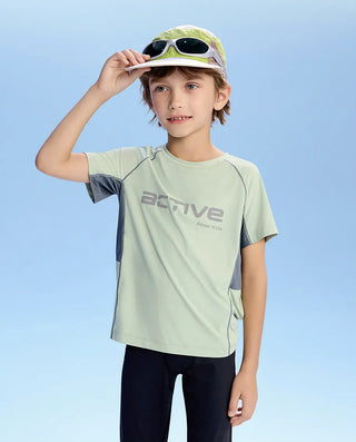 AIMER KIDS Light Stretch Short  Sleeve Top